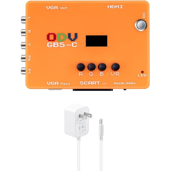 KSRplayer ODV-GBS-C Component VGA/Scart to VGA/HDMI Scan Converter for Retro Gaming Console with US Plug not Support AV Input