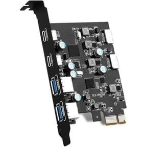 KSRplayer PCIe USB 3.0 Expansion Card 6 Ports 2 USB-C 2 USB-A 2 Type-E Internal Headers Front Panel Type-C Compatible Windows Linux Mac