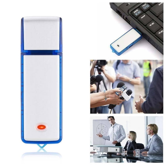 KSRplayer Portable Digital Audio 16GB Voice Recorder USB Flash Drive, Blue