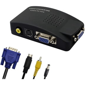 KSRplayer RCA to VGA Converter, Composite AV + S-Video to VGA Adapter for HDTV/Monitor/Laptop/Desktop/DVD/VCR/Camera/Set-Top Box