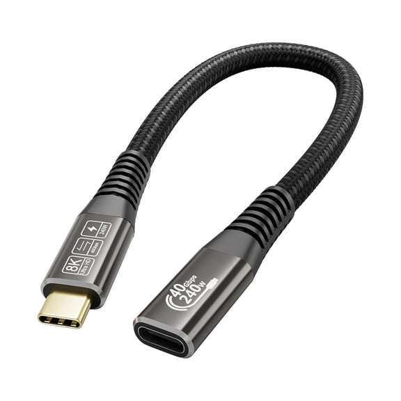 KSRplayer USB4 Extension Cable,40Gbps Transfer / 8K Display / 240W Charging, Compatible with USB-C Devices(0.66ft)