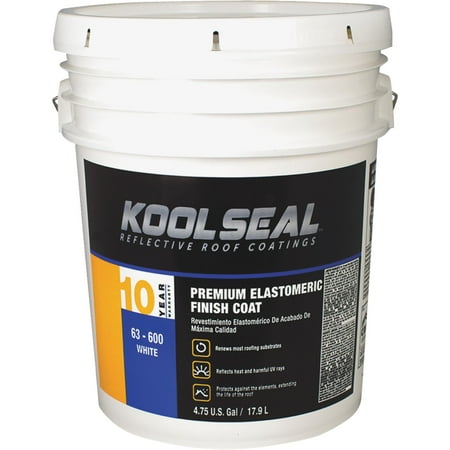 KST Coatings Premium White Elastomeric Roof Coating, White Elastomeric Roof Coating, 5 Gal