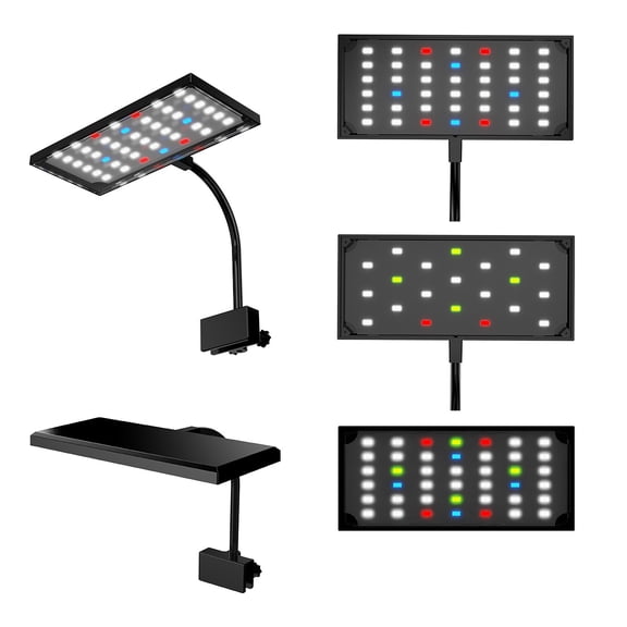 KSY Aquatics A6 USB Aquarium LED Light, Clip-On Fish Tank Light with 10-Level Dimming, 1 Count