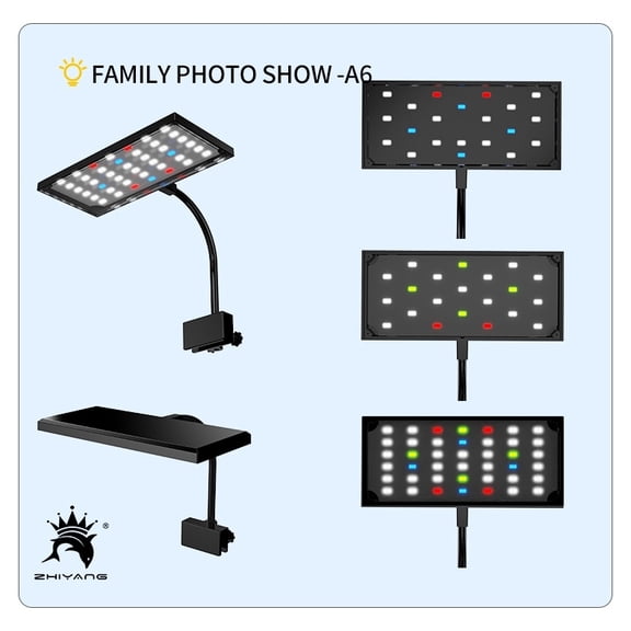KSY Aquatics A6 USB Aquarium LED Light with Timer, Clip-On Fish Tank Light, 1 Count