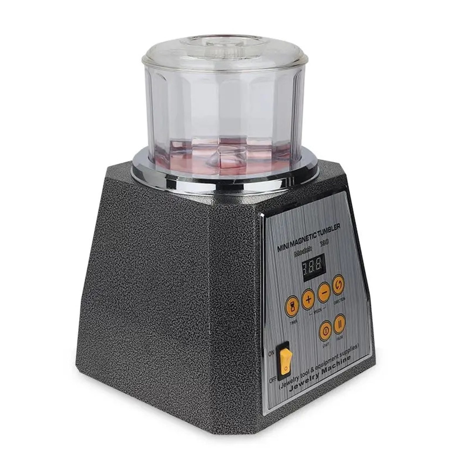 KT-130 Magnetic Tumbler Rotary Polisher Machine, Finishing Machine AC Jewelry Cleaner Tools With 200g Polishing Needles ,Easy to Operate