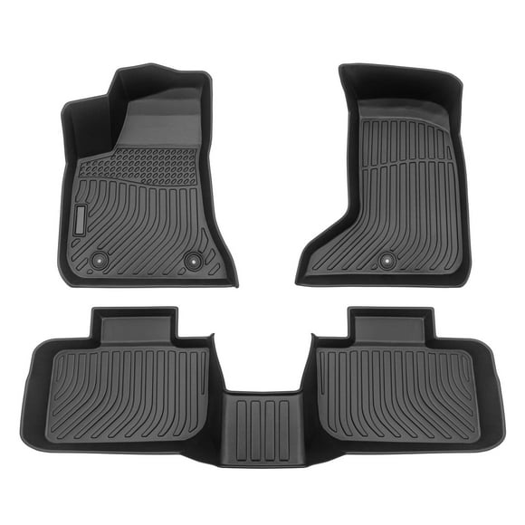 KT 3-Piece Black TPE Rubber Car Floor Mat Set - Durable, All-Weather Protection for Front & Rear - Easy to Clean KTIPICJ0119801022