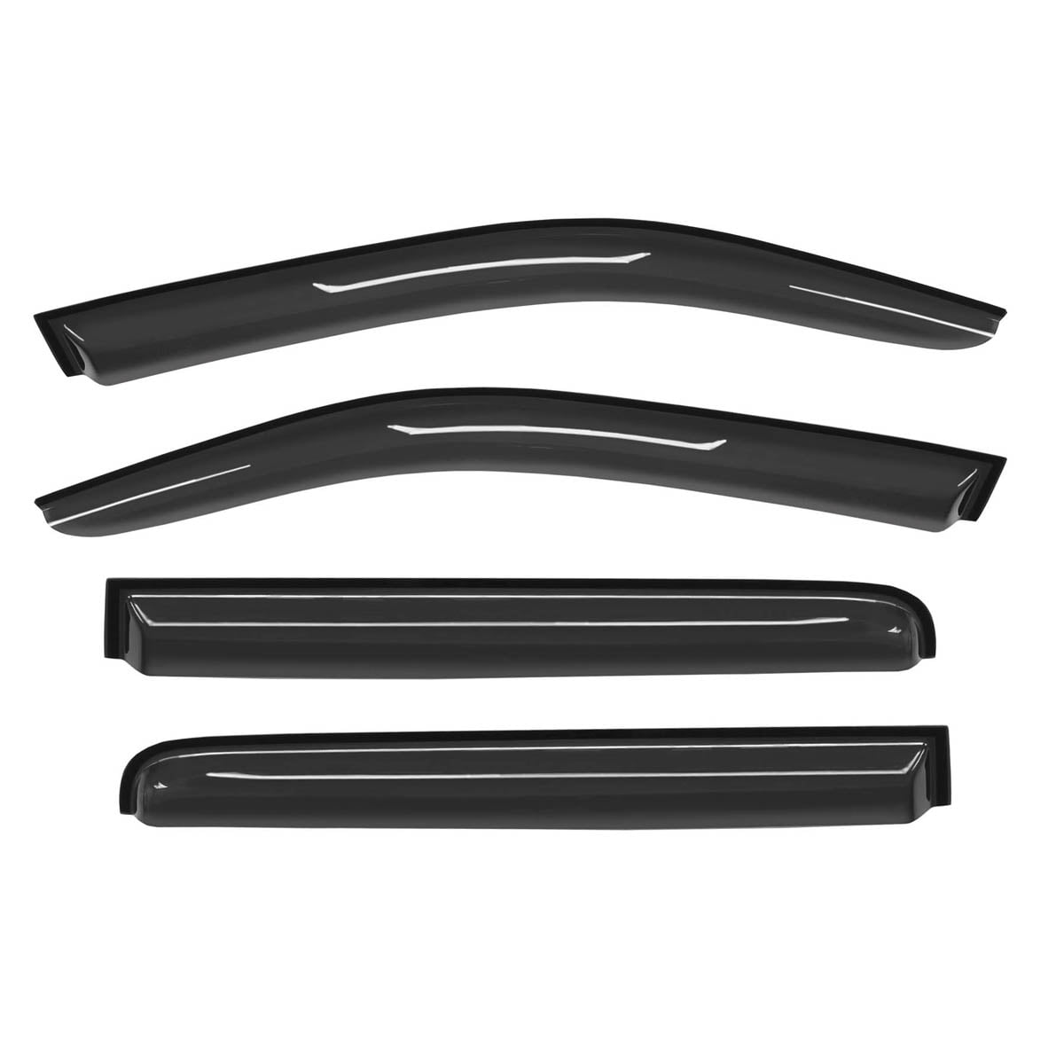 KT 94407 Window Wind Deflectors Vent Shades 4Pcs, Window Visors Rain Guards, Acrylic, Dark Smoke