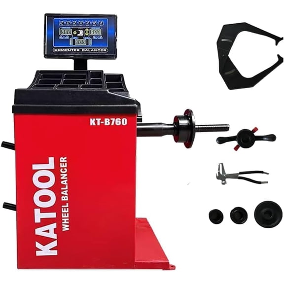 KT-B760 Wheel Balancer Machines with The Enhanced Shaft Length and Automatic Measurement Ruler Position Lasers for Home Garage Equipment Service Shop Wheel Balancing Machine