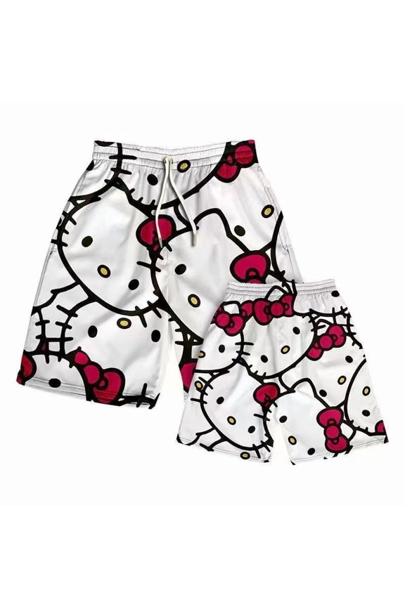 KT Cat Summer New Style Casual Shorts Five-Point Pants Quick-Drying Trendy Thin Loose and Breathable Shorts Size Up To 5XL