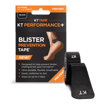 KT Health Blister Prevention Strips, Athletic Barrier Tape, Black, 30 Count
