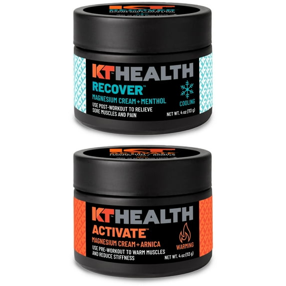 KT Health Pre & Post Workout Magnesium Cream Bundle – Warming & Cooling Muscle Rubs