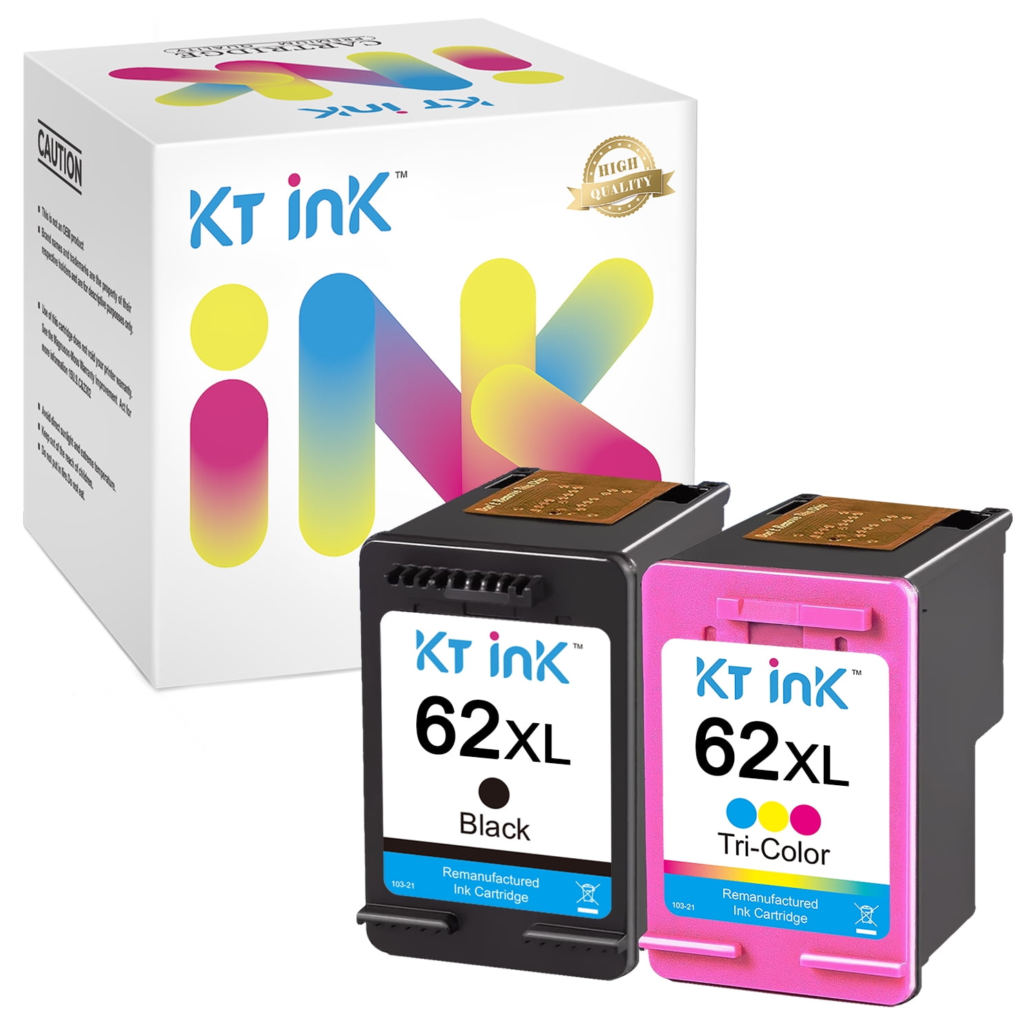 KT INK 62XL Ink Cartridges replacement for for Printers HP 62XL for