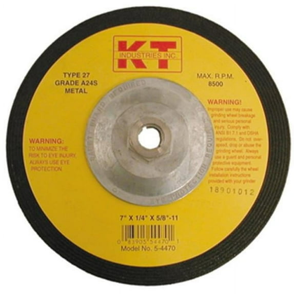 KT Industries 395947013 5-4470 7 x 0.25 x 0.62-11 in. Grinding Wheel with Hub