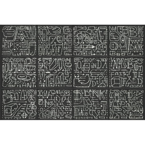 KT Merz BKYLN Bank Multi-Panels Black Wall Mural