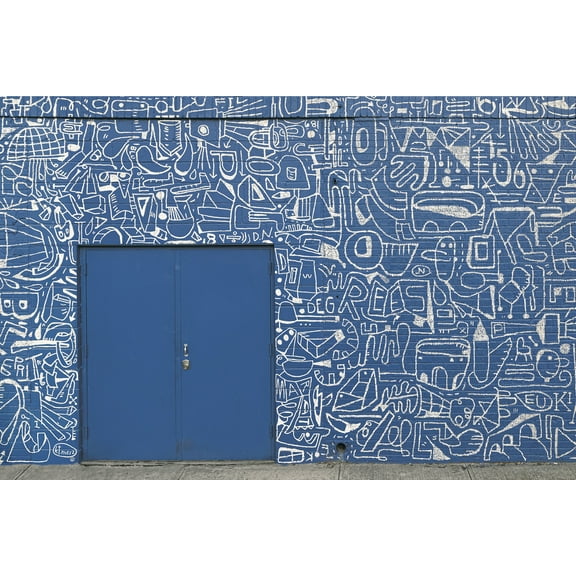 KT Merz Bushwick BKLYN Blue Wall Mural