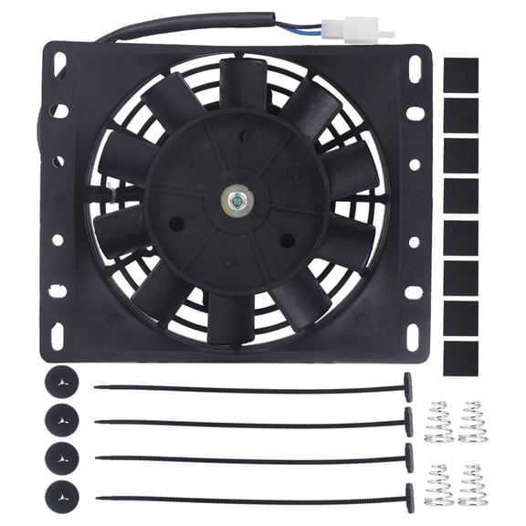 KT Parts Electric Radiator Cooling Fan Kit 6" Slim Black 600CFM 3000RPM Universal A0028A0141