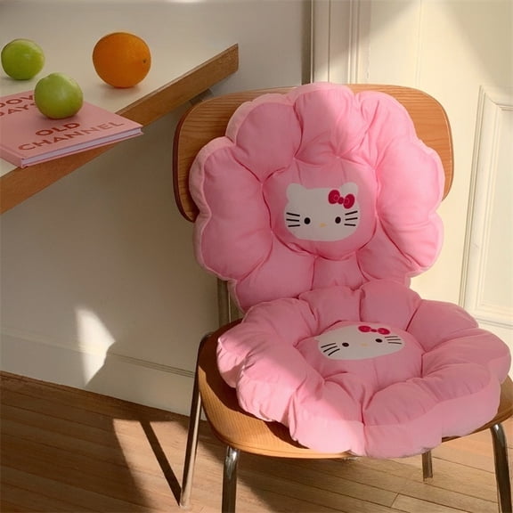 KT Soft Plush Seat Cushion Cute KT Flower-shaped Home Chair Sofa Cusion Office Chair Cusion Comfortable Soft Warm Cartoon Butt Cusion Pouf Bedroom Bay Window Cushion