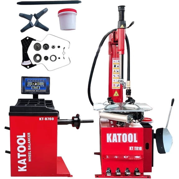KT-T810 2.0HP Tire Changer Machine with Bead Blaster Tire Machine Tire Changer and Wheel Balancer Machine Combo (KT-T810+KT-B760)