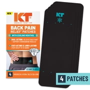 KT Tape Back Pain Relief Patches, Extra Large Menthol Infused, 4x10, Kinesiology Tape for Cooling Pain Therapy, 4 Count