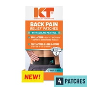 KT Tape, Back Pain Relief Patches, Extra Large 4x10, Menthol Infused Kinesiology Tape, Cooling Pain Therapy, Everyday Long-Lasting Relief, 4 Count
