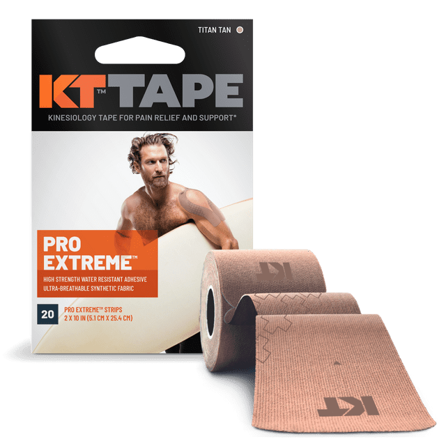 KT Tape Beige Pro Extreme Synthetic Kinesiology Tape 20 Precut Strips