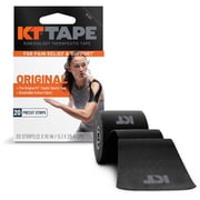 KT Tape Black Original Cotton Kinesiology Tape 20 Precut Strips
