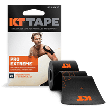 KT Tape Black Pro Extreme Synthetic Kinesiology Tape 20 Precut Strips