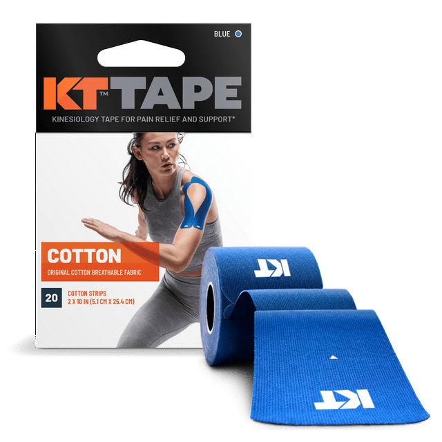 KT Tape Blue Original Cotton Kinesiology Tape 20 Precut Strips