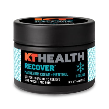 KT Tape KT Health Recover Cooling Magnesium Cream, Post-Workout Pain Relief Muscle Rub, White, 1 Ea