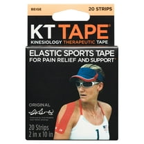 KT Tape Original Cotton Kinesiology Tape, Beige, 20 Precut Strips