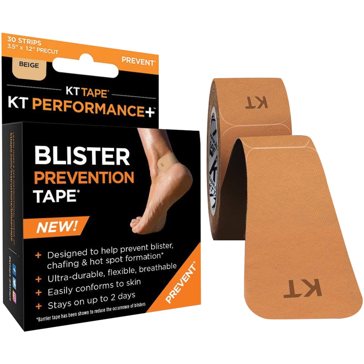 Kinesiology Performance Blister Prevention Medical Taping, 30 Precut Strips, UltraDurable