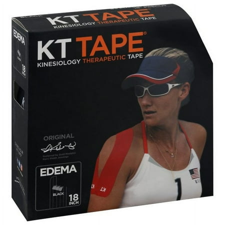 KT Tape Kt Tape Classic, Precut 18" Strip(83 Each), Edema Black