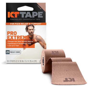 KT Tape Pro Extreme High Strength Kinesiology Tape, Titan Tan, 20 Precut Strips
