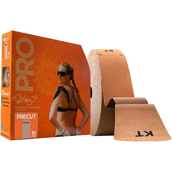 KT Tape Pro Jumbo 10" Precut Kinesiology Sports Roll - 150 Strips - Beige