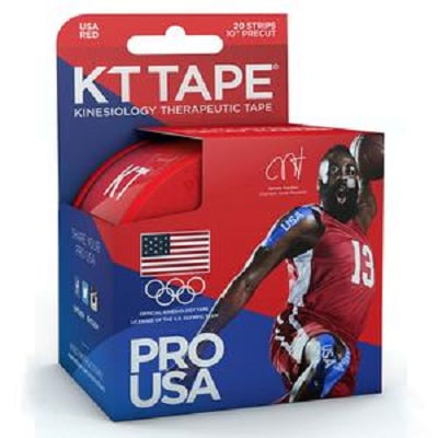 KT Tape Pro Kinesiology Tape, Ultra Breathable Synthetic Fabric, Red, 20 Count