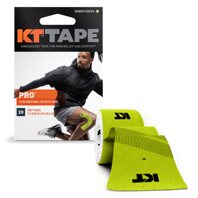 KT Tape Winner Green Pro Synthetic Kinesiology Tape 20 Precut Strips