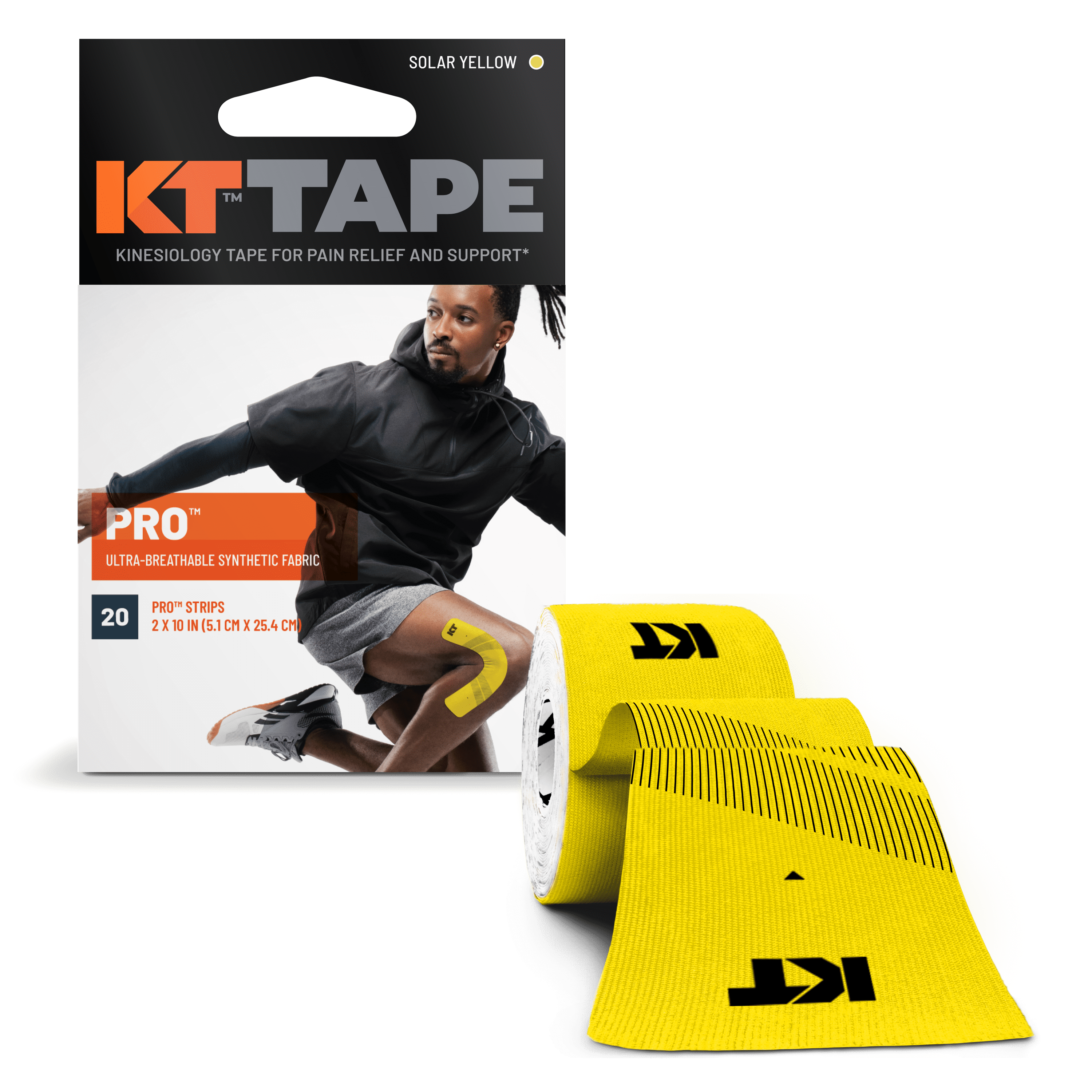 KT Tape Sports Tape, Elastic, Pro, Precut Strips, Stealth Beige, 20 strips