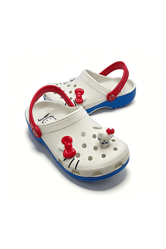 White Cat With Red Bow Men And Women Clogs Shoes Cute Cartoon Slip On Garden Clogs Shoes Slippers Sandals Soft Sole Shower Slides Ideal Birthday Gift
