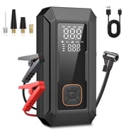 KT1 Car Jump Starter with Air Compressor, 150 PSI, 15000MAH Power Bank, 4000A Jump Starter, Fast Inflation for Car Tires, Bikes, SUV, Trucks & More - Portable Air Compressor with LED Light