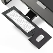 Ergonomic Under Desk Keyboard Tray – Adjustable Height & Tilt Keyboard Drawer with 360° Swivel, Slide-Out Track, and Adjustable Mouse Pad