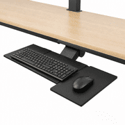Uncaged Ergonomics KT1 Under Desk Keyboard Tray, Adjustable Height, Negative Tilt, 360  Swivel, Slide Out Keyboard Drawer with Left/Right Mouse Platform, Black