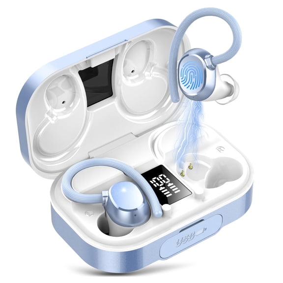 KT1 Wireless Earbuds V5.3 Bluetooth - 120Hrs Playtime, Mini Size, IPX7 Waterproof, Deep Bass 2.0, Over-Ear Wireless Bluetooth Headphones for Sport Running Helen's Store