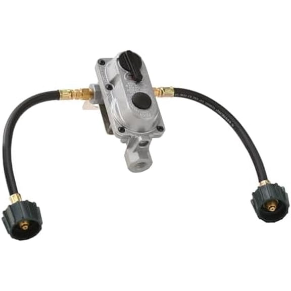 (KT12ACR-2) 2-Stage Auto Changeover LP Propane Gas Regulator With Two 12 Inch Pigtails For RVs, Vans, Trailers