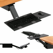 Uncaged Ergonomics KT2 Adjustable Under-Desk Keyboard Tray with Mouse Pad for Standing Desks, Black