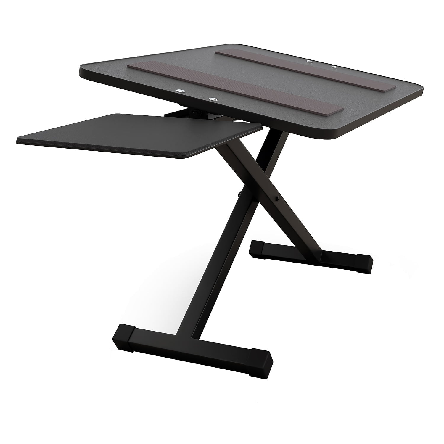Adjustable Black Metal Ergonomic Keyboard Stand with Mouse Pad