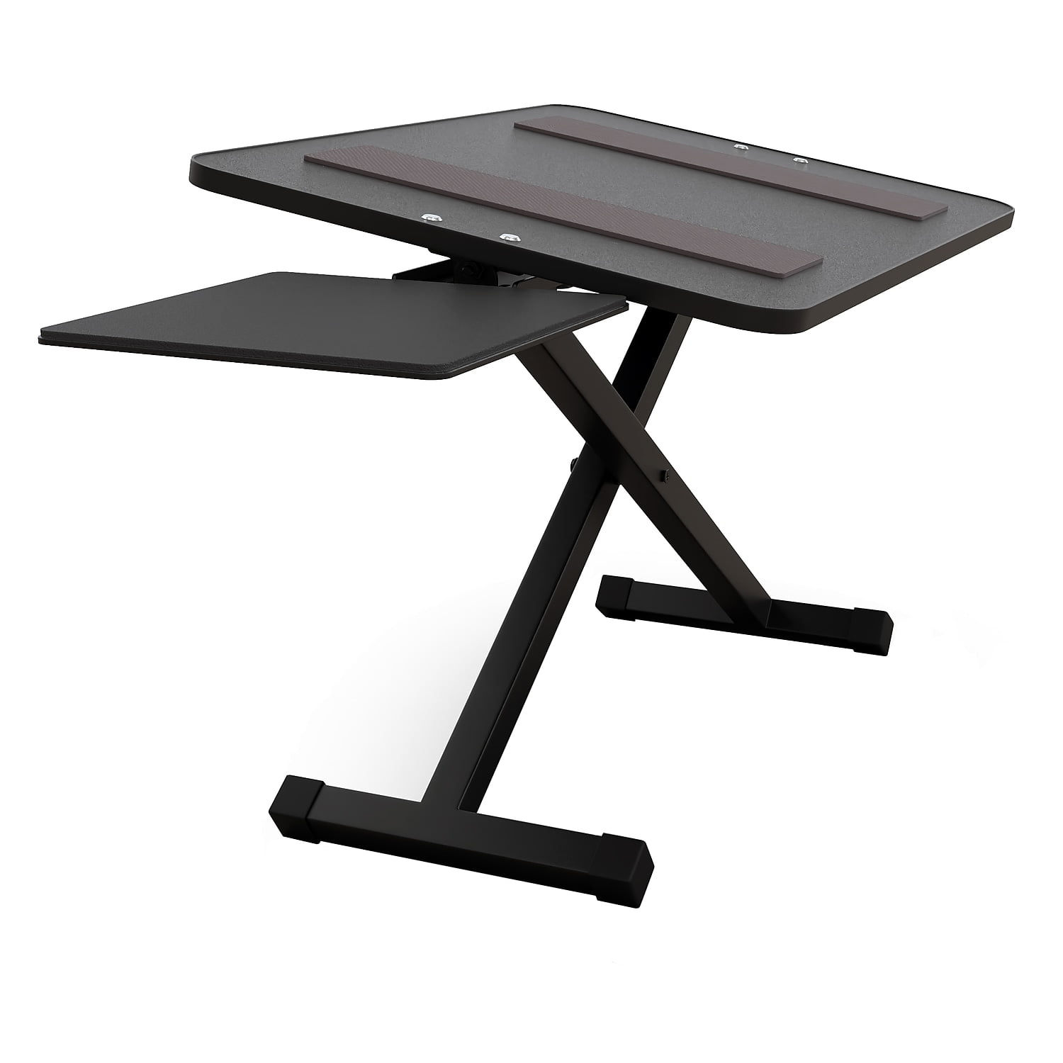 Adjustable Black Metal Ergonomic Keyboard Stand with Mouse Pad