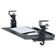 Uncaged Ergonomics KT4 Clamp-On Keyboard Tray Under Desk, No-Drill Height and Tilt Adjustable Slide-Out Tray, Black