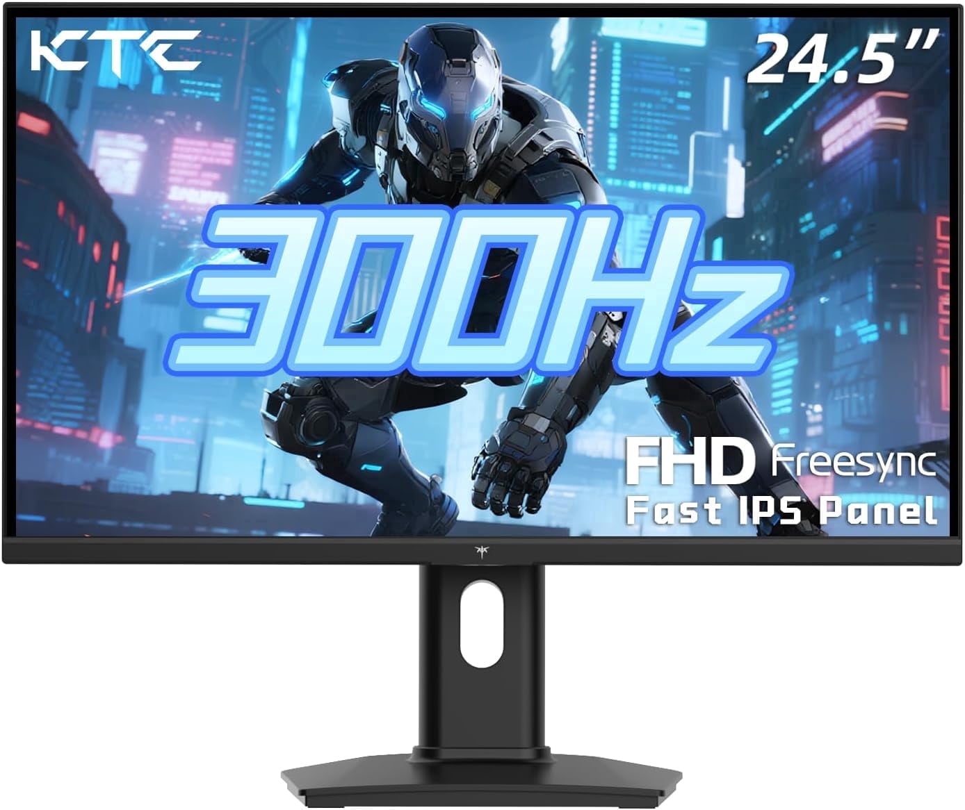 KTC 24.5 Inch 300Hz Gaming Monitor - FHD 1080P Fast IPS PC Gaming Monitor 1ms, Adaptive Sync, HDR, 240Hz Monitors Gamer with DisplayPort 1.4 x1, HDMI 2.0 x2, 119% sRGB, VESA Mount, DP Cable, H25Y7