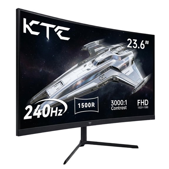 KTC 24 Inch Curved 240Hz Gaming Monitor, FHD 1500R Curved Computer Monitor 1080P, 3000:1 Contrast, Adaptive Sync, HDR, MPRT 1ms, HDMI DisplayPort, Low Blue Light, Tilt, VESA Mount, H24S17P