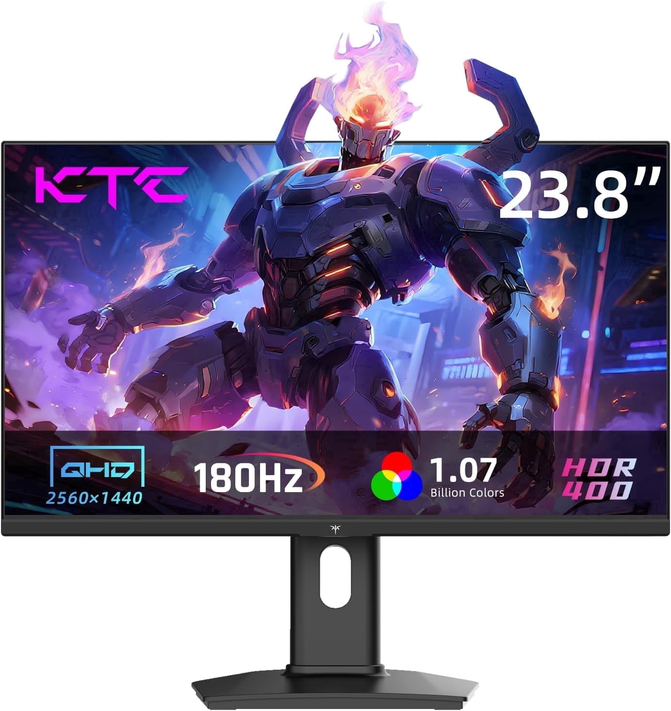 KTC 24 Inch Gaming Monitor 180Hz - 2K 1440P Computer Monitors, Fast IPS Monitor with HDR400, Adaptive Sync, Up to 185Hz, HDMI 2.0 & DisplayPort 1.4, Height Adjustable, VESA Mount, H24T7